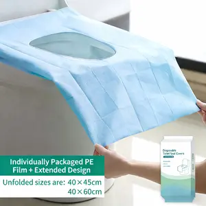 20 Packs Tear-Free Toilet Seat Covers Disposable for Adults and Kids, 16x24 Inch Waterproof Non-Slip Disposable Toilet Seat Cover for Travel, Public Toilet, Outdoors