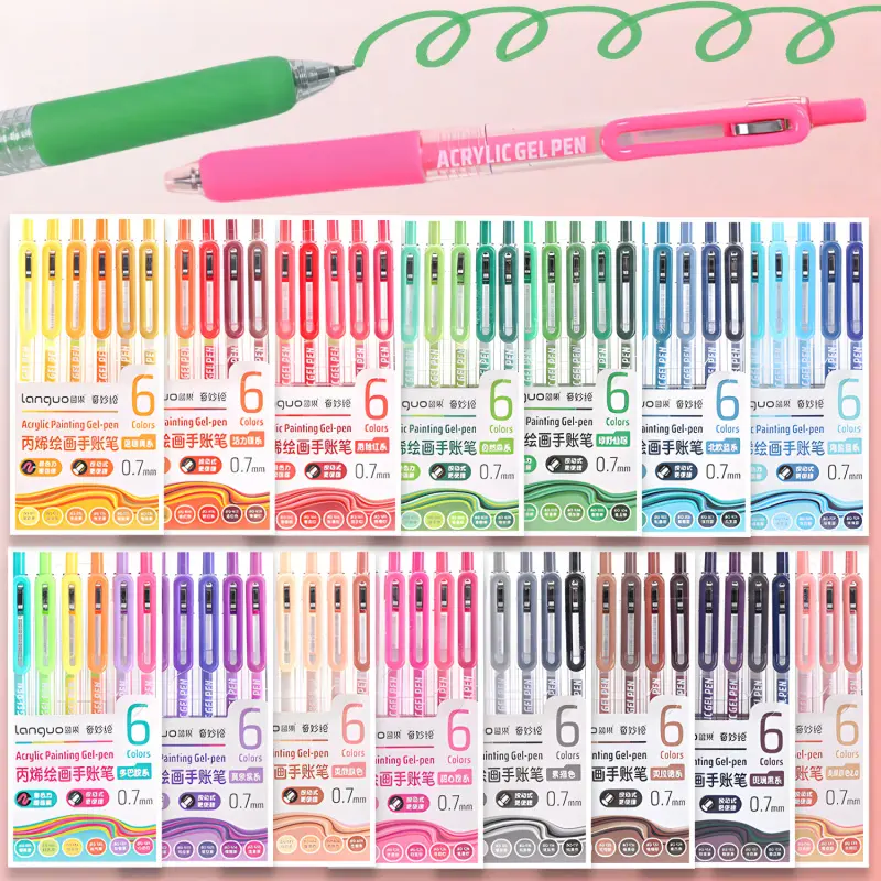 Acrylic Painting Gel Pen,Retractable 0.7mm Tip,Rich Color Large Capacity Ink Pens,Art Drawing Supplies For Diary,Card,DIY,Coloring, Doodling, Stackable colors, Clip Acrylic Gel Pen, Acrylic Marker Pen, Acrylic Paint Markers, Drawing Tools