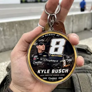 Kyle Busch Memorial Acrylic Keychain, Retro Racing Keychain, Stock Car Motorsport Gift, Race Fan Accessory, Driver Tribute Keychain