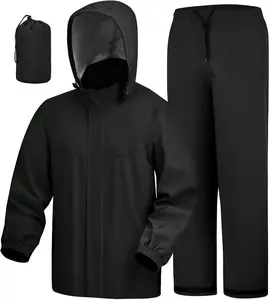 Rain Suit Waterproof Hooded Rain Gear Breathable Lightweight Packable Rain Jacket Pants Men for Hiking Fish Golf