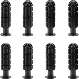 8pcs Black Plastic Foosball Handles Grip Part Replacements for Standard Foosball Tables