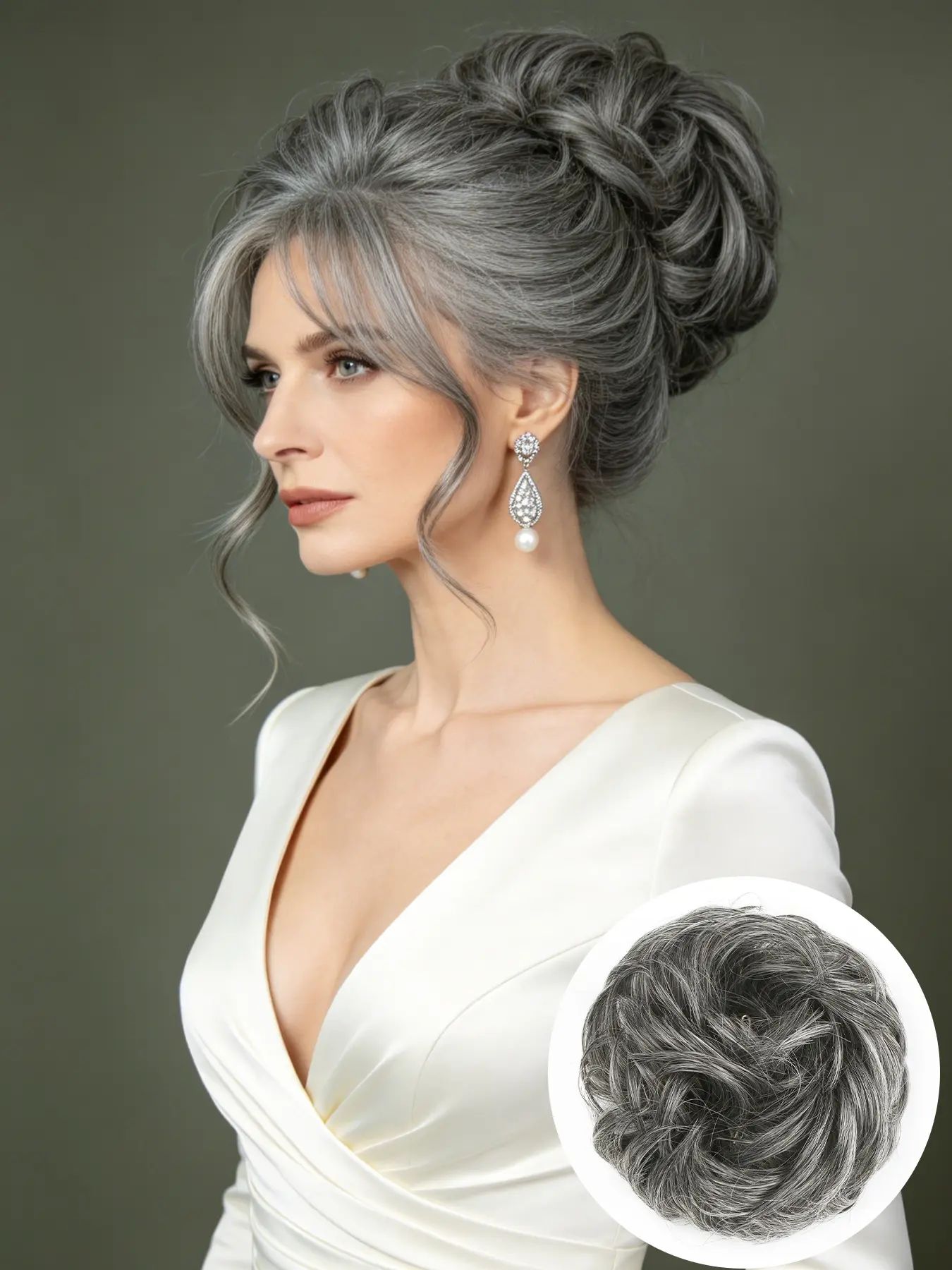 Lehanhair 1 Piece Synthetic Chignon Messy Bun Elastic Rubber Band Hair Piece Wavy Curly Hair Bun Ponytail Extensions Scrunchie Hairpieces Curly Ponytails Curly Pony Tails For Women