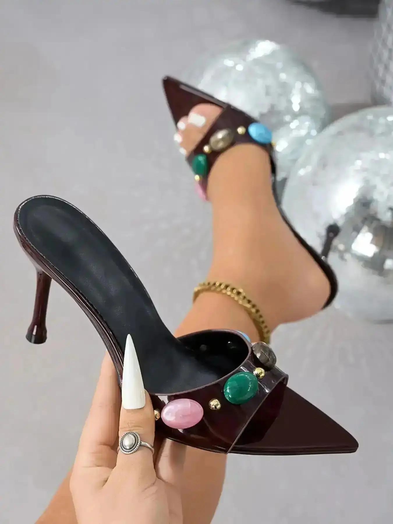 Women's Stiletto Heels PT Design Medium Width Comfy Style Perfect Daily Wear Ideal for Parties Banquets Birthdays Holidays Heel Sndls essential beach vacation sunny poolside relaxed open Sleek Practical Everyday