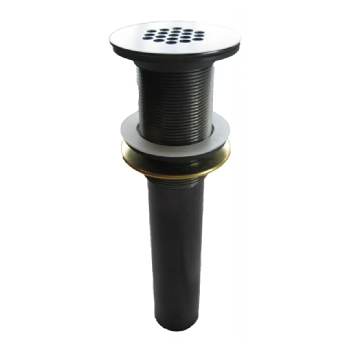 Novatto Solid Brass Vessel Sink Strainer Drain - Single Unit, 1.5-in Standard Fit, Oil Rubbed Bronze Finish, No Overflow, Plastic & Metal Components, 1.5 Item Width, 2.375 Item Length, 7 1/8-inches Total Length, Durable Kitchen Water Filtration Fixture, S