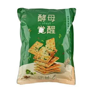 TRIKOFOODS Yeast Awakening Seaweed Scallion Soda Crackers 280g - Crispy Savory Snack for Tea Time & Parties