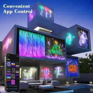 400 LED Bluetooth Curtain Lights – Surprise App Controlled, Music Sync, DIY Text & Patterns, Timer, Group & Splicing Function, USB Powered, IP65 Waterproof for Christmas Wedding Indoor Outdoor Wall Decor
