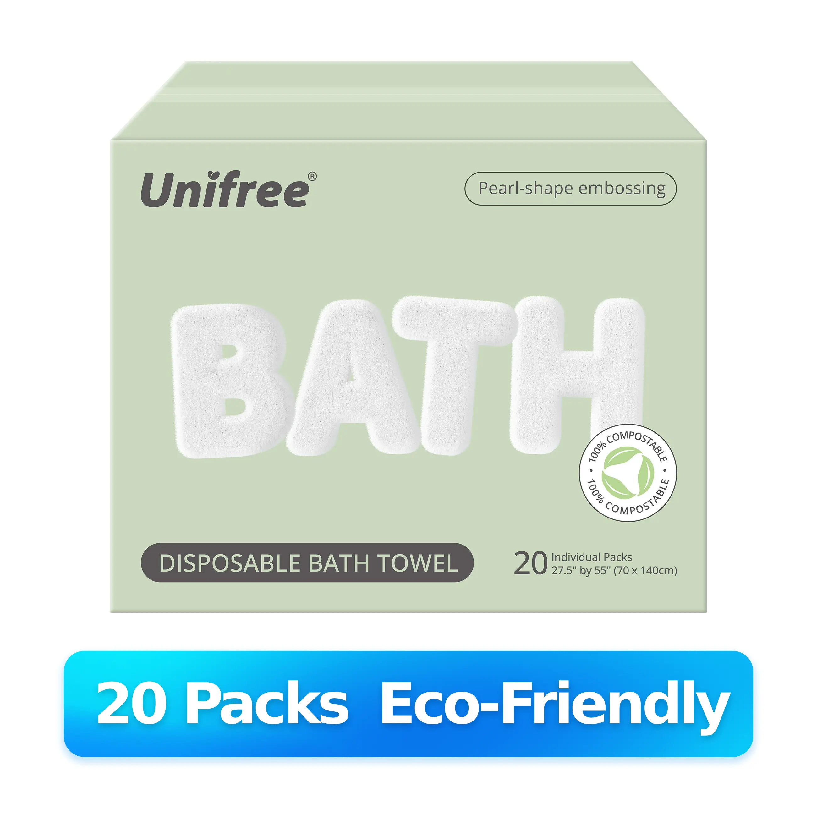 Unifree Large Disposable Bath Towels, Soft, Thick, Eco-Friendly, Individually Wrapped, Portable and Multifunctional, Personal Travel Essentials, Hotel, Gym, beach essentials, summerwins