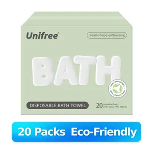 Unifree Large Disposable Bath Towels – Soft, Thick, Eco-Friendly, Individually Wrapped – Portable and Multifunctional – Personal Travel Essentials, Hotel, Gym, Beach towel, outdoorfun, memorial day