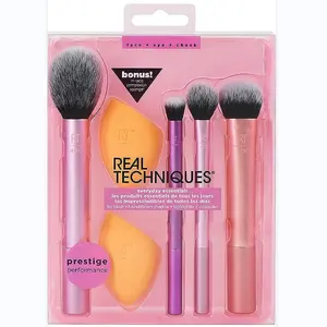 Unesita Makeup Brush Set with 2 Makeup Sponge Blenders, For Eyeshadow, Foundation, Blush, and Concealer, UltraPlush Synthetic Bristles, 6 Piece Makeup Brush Set (Pack of 2)