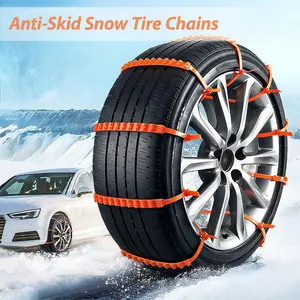 Reusable Anti-Skid Tire Chains Set, Winter Wheel Cables, Nylon Non-Slip Straps, Emergency Tire Chain for Cars, Trucks, Suvs, Ice, Sand, Mud, Rain, All Terrain Tire Chains, Pickup Tire Chains