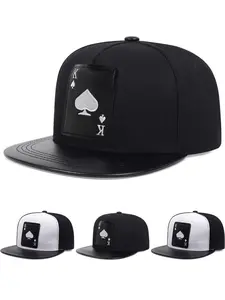 2025 Fashion and Personalized New Flat brimmed Hat Poker Spades K Street Hip Hop Hat Street Dance Skateboarding Hat Outdoor Cycling Fishing Sunshade Hat Daily Life Wear Decoration Sun Hat Baseball Hat Unisex