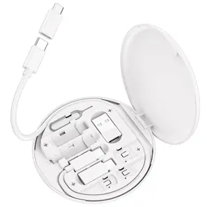 Multi USB  Adapter  Kit, C to iOS Device  Box, Conversion Set USB A & Type C to Male /Type C/iOS Device, Data Transfer, Card Storage, Tray Eject Pin, Phone Holder (White)