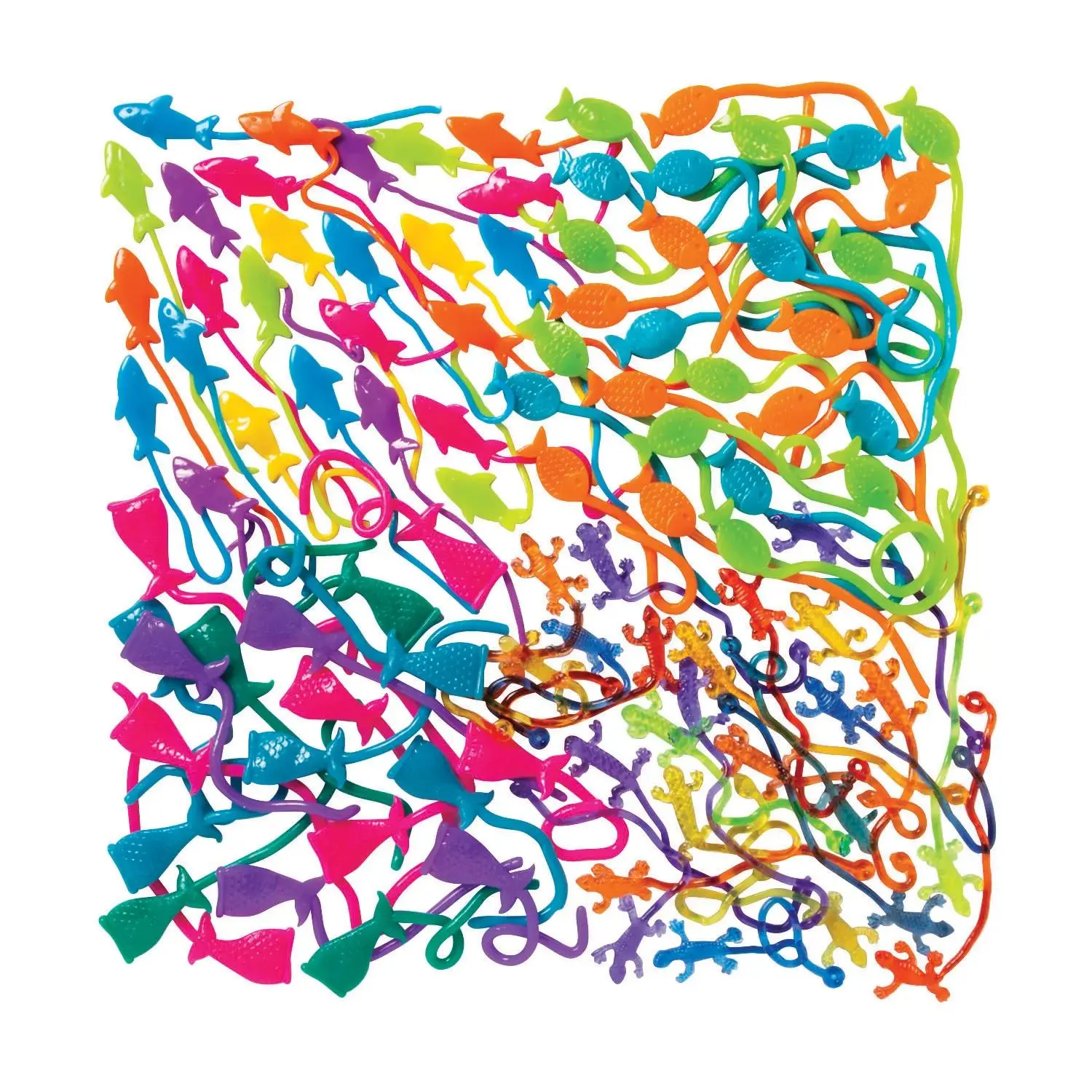 1 3/4" - 2" Bulk 288 Pc. Critters on a String Sticky Toy Assortment