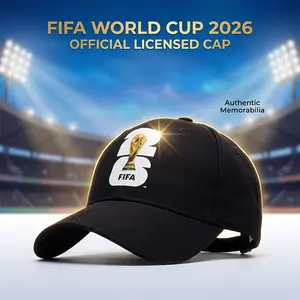 FIFA World Cup 2026 Trophy Silhouette Adjustable Baseball Cap, Premium Soccer Fan Hat, Collectible Sports Fan Gear, Casual Team Cap for Men Women, Perfect Gift for Family & Friends