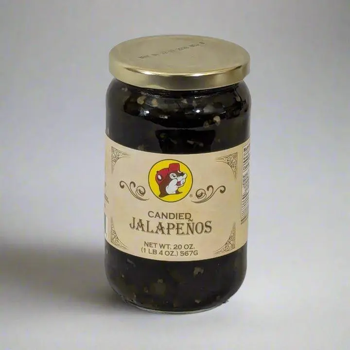 Buc-ee's Candied Jalapenos 20 oz Jar Sweet & Spicy Handpicked Gourmet Treat for Burgers Tacos & More Bold Flavor Balance Versatile Culinary Use Natural Ingredients - Cheese