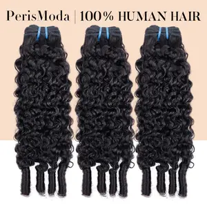 PerisModa Burmese Curly Bundles Human Hair 100% Brazilian Remy 3C4A Kinky Curly Weave Bundle with Spiral Curls Natural Color Human Hair Extensions for Women 12-32 Inches