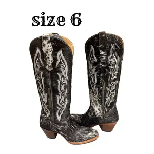 Junia cow hide tall heel cowboy boots , authentic