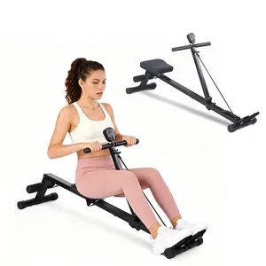 Home Use Row Machine, LCD Monitor Fitness Rower Machine, Sturdy Structure Supports 276 LBS, Space Saving for Indoor Full Body Exercise Training