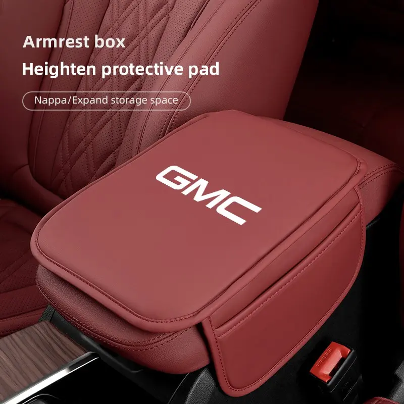 Car Armrest Mats Arm Rest Cushion Automotive Interior Accessories For GMC Terrain Sierra Canyon Yukon Acadia Savana Denali AT4 Granite Car Auto Accessory