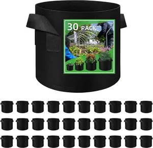 30 Pack 10 Gallon  Grow Bags, Breathable Felt Non-Woven Aeration Fabric  Grow Pots, Garden Planting Containers for  Vegetable Flower Grow Bags with Handles (15.7x11.8inch)