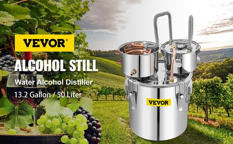 VEVOR Water Wine Distiller Stainless Steel, TikTokShopBlackFriday, Copper Tube With Circulating Pump, Home Brewing Kit Build-in Thermometer for DIY Whisky Wine Brandy Oil Utensils VEVOR Super Brand Day VEVOR Water Wine Distiller Stainless Steel, TikTokShopBlackFriday, Copper Tube With Circulating Pump, Home Brewing Kit Build-in Thermometer for DIY Whisky Wine Brandy Oil Utensils VEVOR Super Brand Day