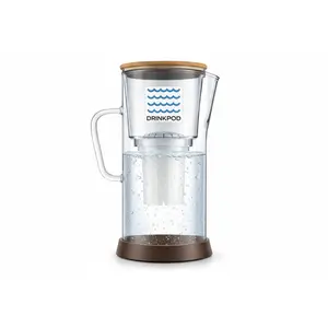 Drinkpod pH Restore 3.5L Glass Alkaline Water Pitcher - Long Lasting Water Filter Pitcher with Multi-Stage Filtration System - Glass Water Jug for High pH, Pure Drinking Water
