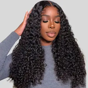 Bleached Knots 6×4 Lace Front Kinky Curly Wig Pre-plucked Glueless Wigs Ready to Wear Remy Brazilian Human Hair Wig without Glue