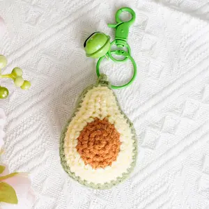 Handmade Fruit Key Chain,Avocado Crochet Design KeyChain,Bag Keychain,Key Storage Crochet Keychain,Cute Bag Decoration,Key Ornaments,Gift for Her,Gift for Girls,Crochet Avocado Design KeyChain