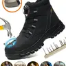 Men's Steel Toe Cap Work Shoes, Breathable Comfortable Safety Shoes, Non-slip Safety Shoes for Outdoor Work