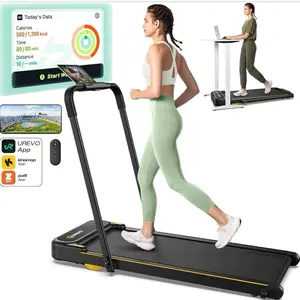 Brand new UREVO Strol 2E Smart 2-in-1 Folding Treadmill, Compact Walking Pad with Safety Handle, Plug and Play, Standing Desk Treadmill with Dual LED Display, Smart APP, Walking or Running for Home Office