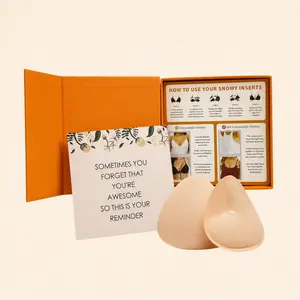 Snowy Sticky Bra Inserts for Women, Reusable Double-Sided Adhesive Push Up Padding Inserts for Swimwear, Bikini, Strapless Bra and Backless Dresses