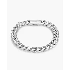 JAXXON Cuban Link Bracelet 10mm - Silver - Waterproof - Box Clasp