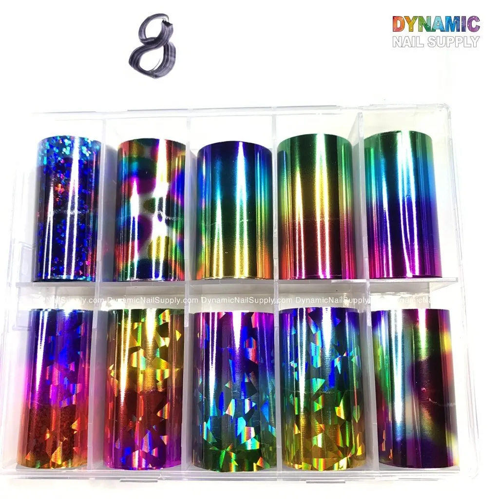 Rainbow Holographic Transfer Foil for Nails Art Design