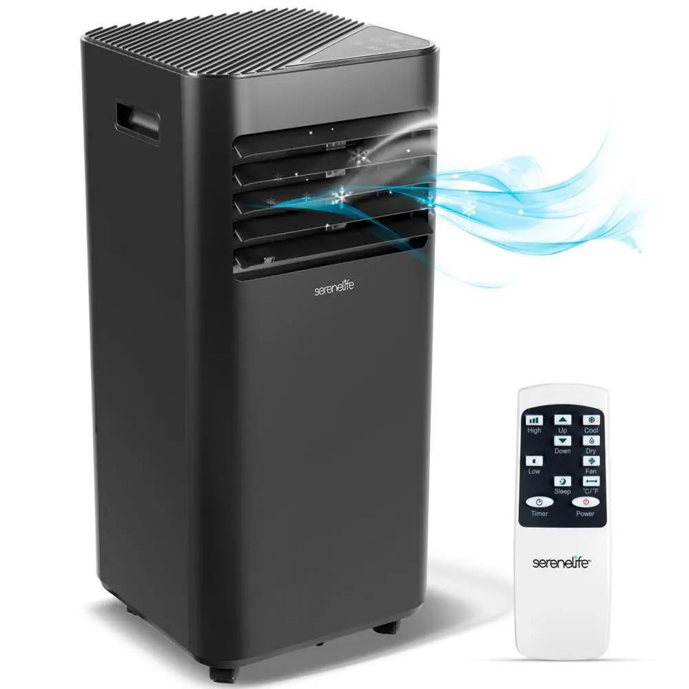 White Portable Aircon 10,000 BTU Multi Function Airconditioner - 3-in-1 AC Unit with Cooling, Dehumidifier, Fan - Home Cooling Solutions for 320 Sq Ft Rooms - Remote Control, Window Kit Included - Home Use