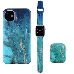 IMB 3 PCS iPhone Case Apple Watch Band Air Pods Case for iPhones 11 12 13 Pro Max 40mm 44mm