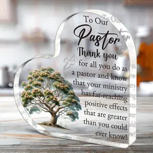 1pc Pastor Appreciation Gifts Thank You Gift for Pastor Inspirational Pastor Gifts for Men Women Preacher Birthday Gift Acrylic Retirement Keepsake for Pastor Religious Christian Decor Signs