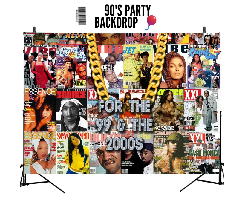 90s & 2000s Party Backdrop Banner Y2K Theme Nostalgic Decor for Early 2000s Celebration Perfect for Party Setup 90's Party Backdrop