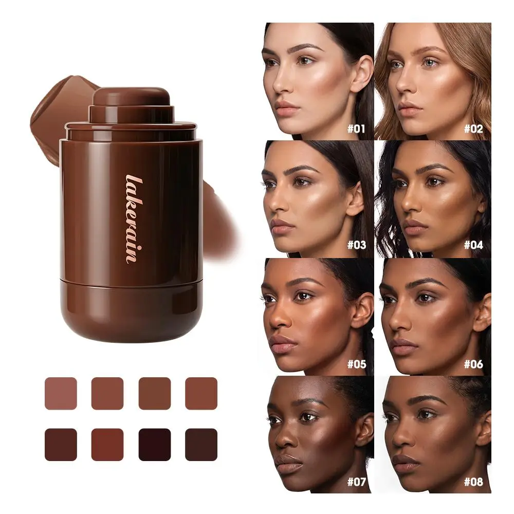 Contour Stick Packet Bronzer Cream Stick Blush & Bronzer with Highlight Brush Long-Lasting Makeup For 3D Face Contour