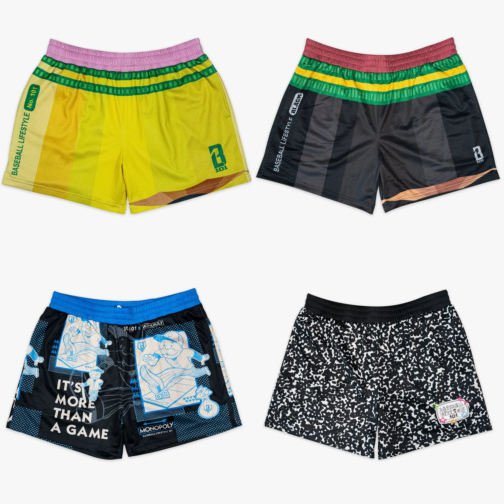 [ Baseball - Lifestyle - 101 ] Premium Men's Graphic Mesh Shorts – Luxury Streetwear & Athletic Gym Short