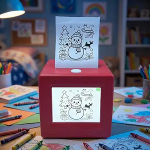 Kids AI Voice Coloring Printer, Voice Control Print, Outline Patterns for Coloring,Rechargeable & Portable,Perfect Children Gift for Birthday/Children’s Day/Classmates, Keep Kids Away from Screens, Foster Creativity & Hands-On Ability