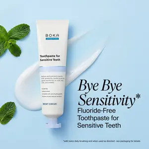 Boka Sensitive Nano Hydroxyapatite Toothpaste – Mint Cream, Fluoride-Free for Sensitive Teeth, 4oz
