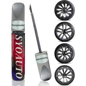 Gunpowder Rim Touch Up Paint For Tesla Model Y 3 S X Uberturbine/Arachnid/Cybersteam/Turbine Wheel Touch Up Paint Rim Scratch Repair Wheel Curb Rash Paint Pen(Gunpowder)