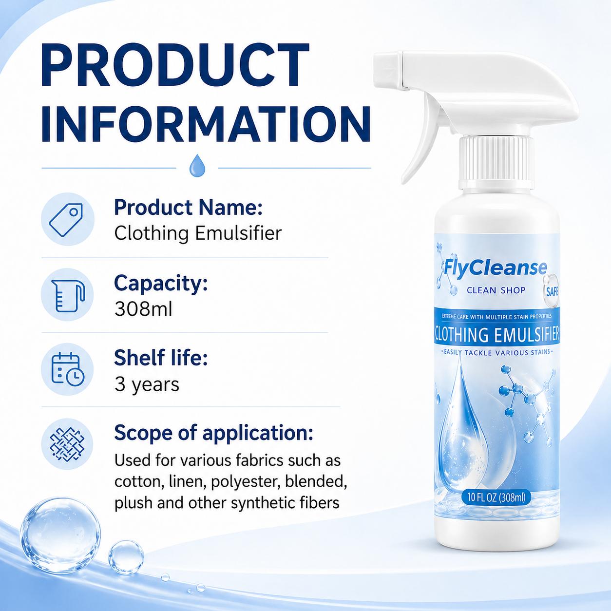 FlyCleanse Stain and Food Residue Cleaning Spray—An Essential for Home Cleaning and Care—Not for Dry Cleaning—Effective on food residue, grease, and coffee stains on clothing, underwear, and fabrics summervibes FlyCleanse Stain and Food Residue Cleaning Spray—An Essential for Home Cleaning and Care—Not for Dry Cleaning—Effective on food residue, grease, and coffee stains on clothing, underwear, and fabrics summervibes