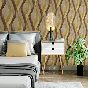 3D Striped Self-Adhesive Peel And Stick Decorative Wallpaper, Easy to Stick and Remove, Moisture-Proof for Living Room Bedroom Dining Area Decor