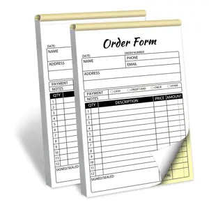 [Carbonless Receipt Book] Small Business Carbonless Order Receipt Book |   2 Part, 5.5 x 8.3 Inch, 50 Sets Per Book, White/Yellow