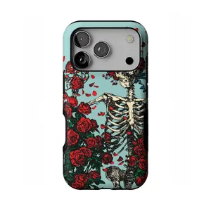 Casely iPhone 17 Pro Case | Forever Grateful | Grateful Dead Skeleton Floral | Bold Protective Design | Compatible with MagSafe