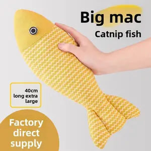 Cat Toys, Self-Entertainment Kitten Teaser Wand, Boredom Relief Catnip Simulated Fish, Kitten Teething Pet Supplies