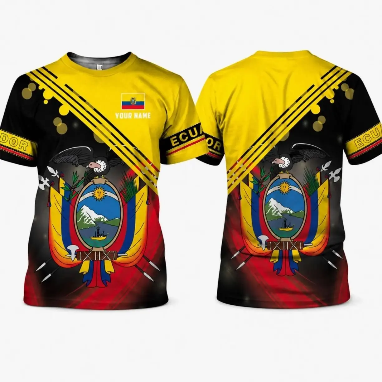 Custom Ecuador Soccer Jersey, Personalized Ecuadorian Flag Football Shirt, Fan Apparel Gift for Men and Women Q08