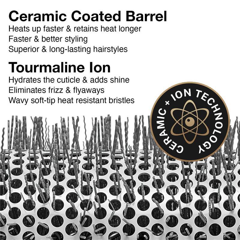 Olivia Garden Extra-Long Barrel Ceramic + Ion Hair Brush - Professional Quality Round Brush