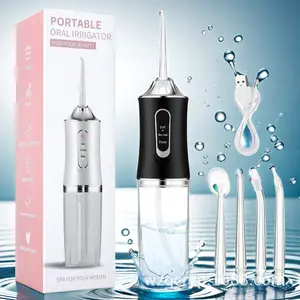 Rechargeable Water Flosser Portable Oral Irrigator with 4 Nozzles Waterproof Teeth Cleaner 3 Modes Dental Care Tool for Home Travel Mother's Day Gift